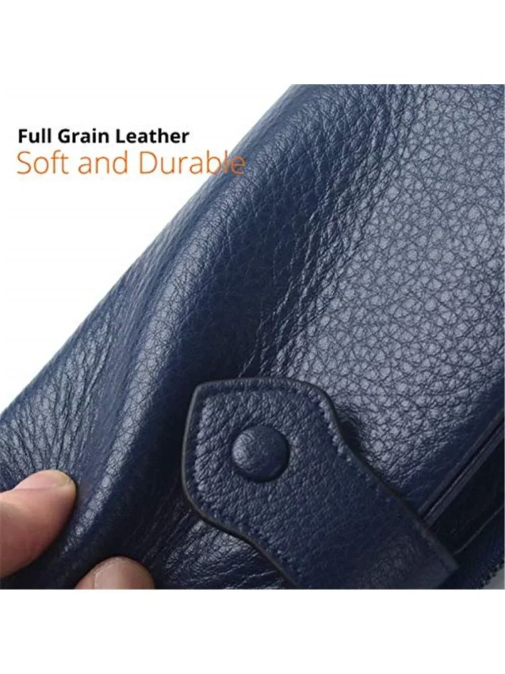 Womens Genuine Leather Wallet RFID Blocking 17 Card Slot Double Zip Phone Clutch